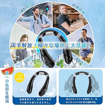Amazon | ネッククーラー【2025年夏日限版】Seefox 首掛け扇風機